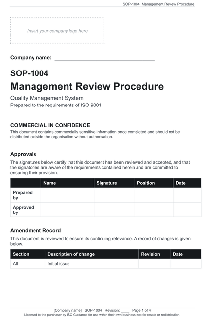 Management review procedure